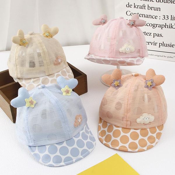 

cartoon fawn baby baseball cap summer autumn breathable mesh children outdoor travel kids boys girl sun hat caps & hats, Yellow