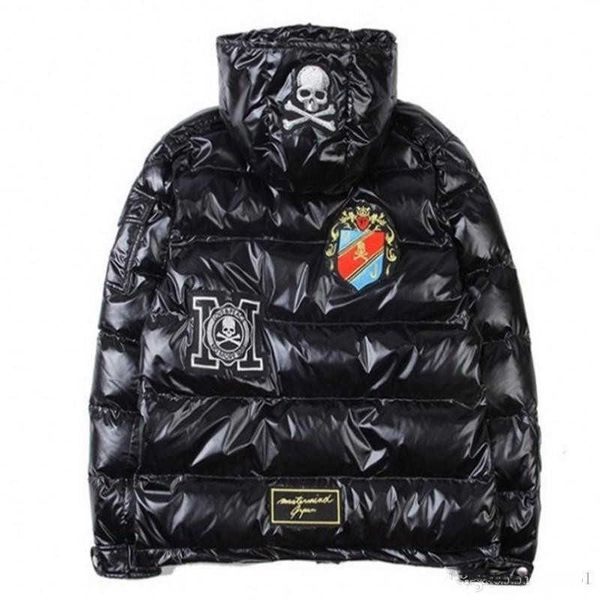 

fashion brands warm ski winter jacket men's designer coat embroidery jackets for men anorak padded parkas thick down jacket, Black