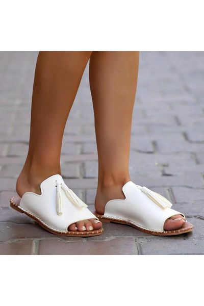 

women's white slippers, Black