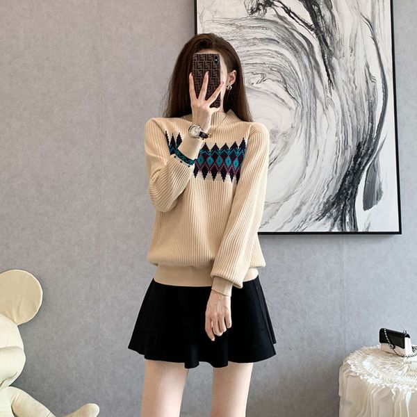

sweater autumn and winter loose thickened bottomed sweater, White;black