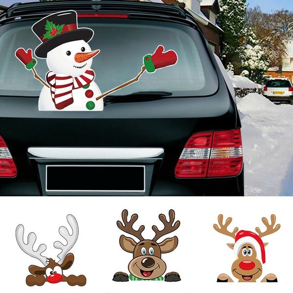 

gift wrap santa claus car sticker creative personality rear window wiper glass christmas day exclusive elk xmas orname