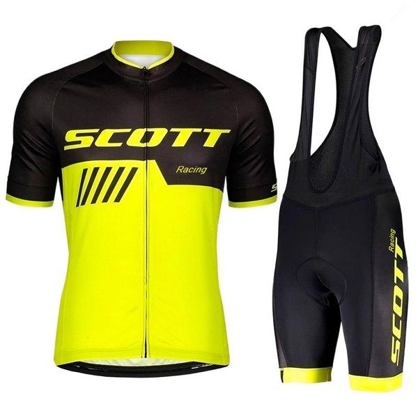

racing sets scooutdoor men pro bicycle team 2021 short sleeve cycling jersey summer breathable clothing, Black;blue