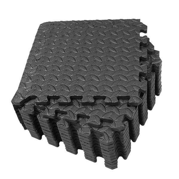 

yoga mats 12pcs eva leaf grain floor gym mat splicing patchwork rugs thicken for fitness room workouts(30x30cm)