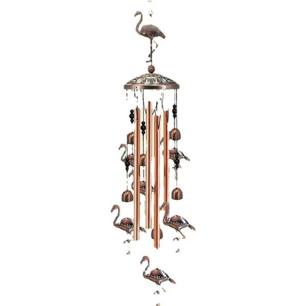 

decorative objects & figurines metal pipe wind chimes brass bells flamingo pendant gift outdoor idyllic retro relaxing melodic tones