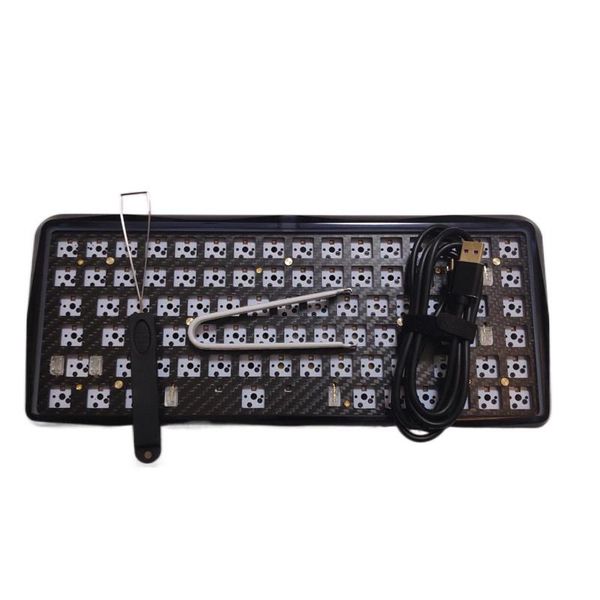 

black rgb swap bluetooth 84 mechanical keyboard kit sk84 wireless pcb 75% size keyboards