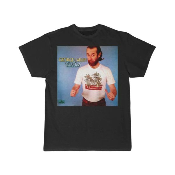 

george carlin toledo window box men's short sleeve tee, White;black
