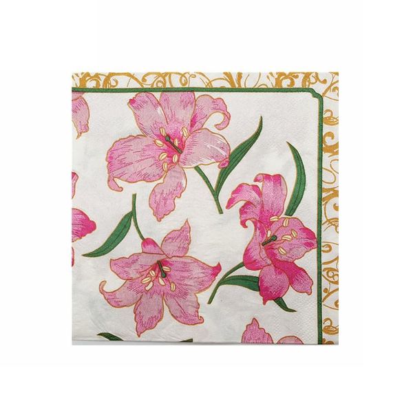 

packaging dinner service colorful printed napkin el western restaurant dining paper pink lily design wedding mug folded disposable towels