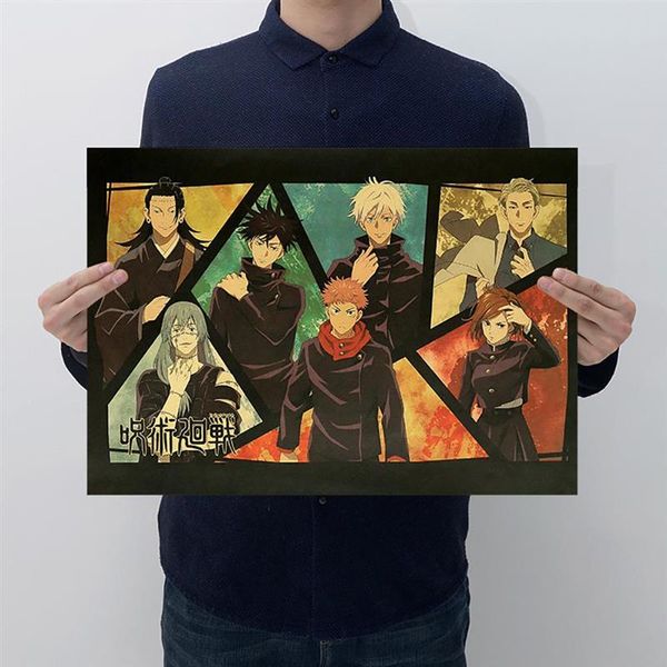 

wall stickers jujutsu kaisen collection characters kraft paper poster gojo satoru sticker bar cafe decoration painting hanging for