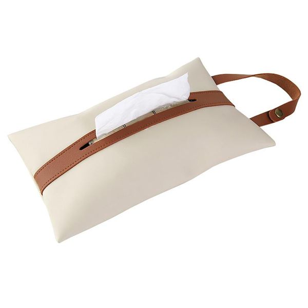 

tissue boxes & napkins paper towel chic pu leather storage bag table decoration dispenser case hanging box home car seat back counternap