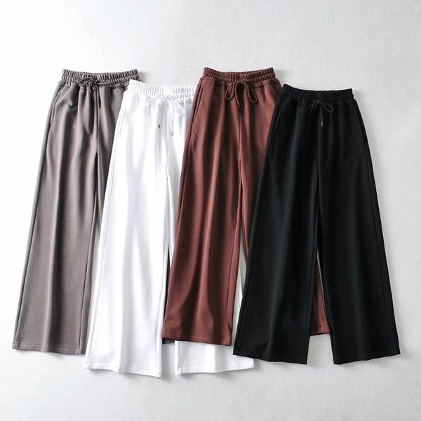 

the spring and autumn period female trousers of tall waist raphe splicing elastic beam foot guard pants women's & capris, Black;white