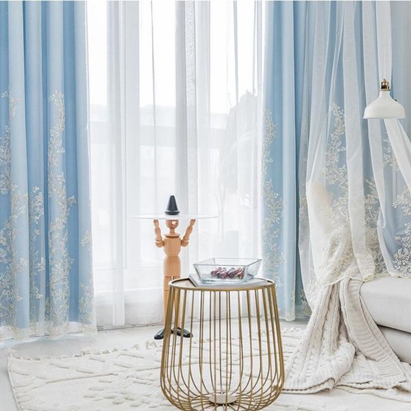 

tulle curtains high-grade embroidered sheer curtain european blackout in the living room bedroom window treatments & drapes