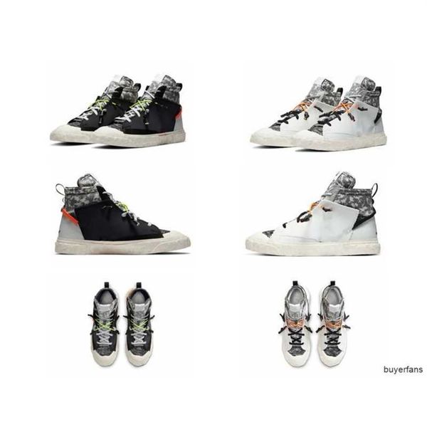 

shoesblazer mid japanese brand designer co-branded shoes, graphic radial variation black white gray camouflage pattern fashion men womena49