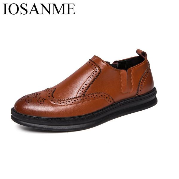 

dress shoes designer genuine leather men platform wedding work male footwear business brogue oxford for, Black