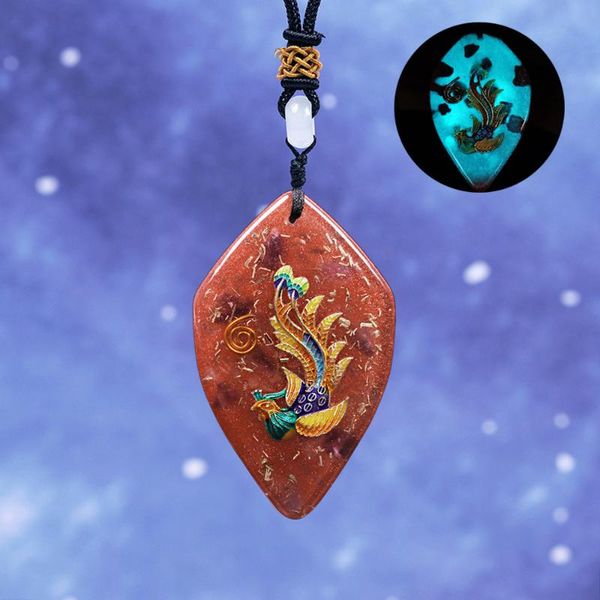 

pendant necklaces cloisonne phoenix necklace - mythological jewelry bird orgone energy meditation jewlry, Silver