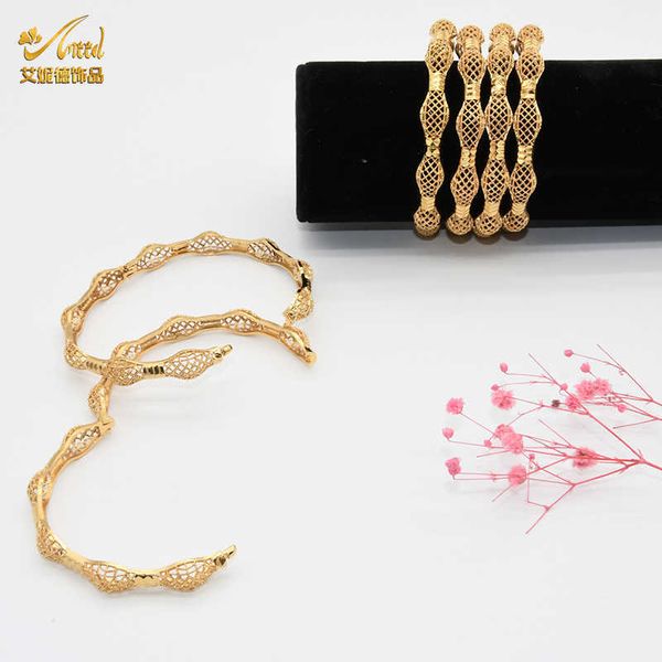 Aniid Bracciale rigido Set Donna Gioielli Chakra Coppia Sublimazione Donna Oro riempito 24k Mamma Incisione Moda Ottone Ragazze India Q0717