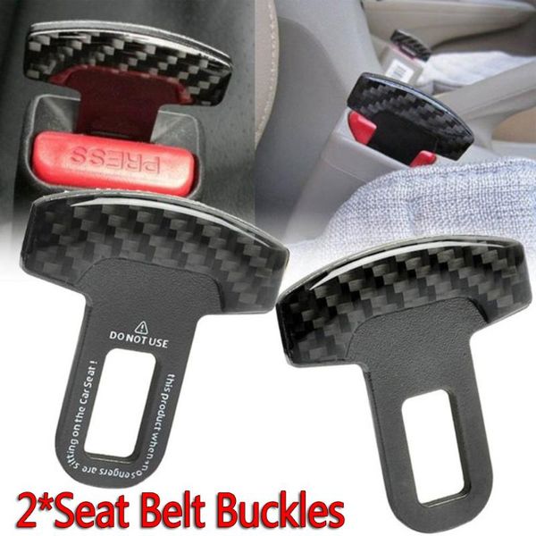 

safety belts & accessories 2pcs universal car belt clip seat buckle carbon fiber vehicle-mounted bottle openers