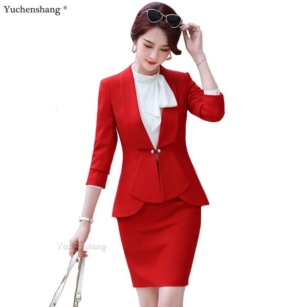 

casual dresses fashion work career skirt suits women girl s-5xl two piece set female office ladies formal clothes mhop, Black;gray
