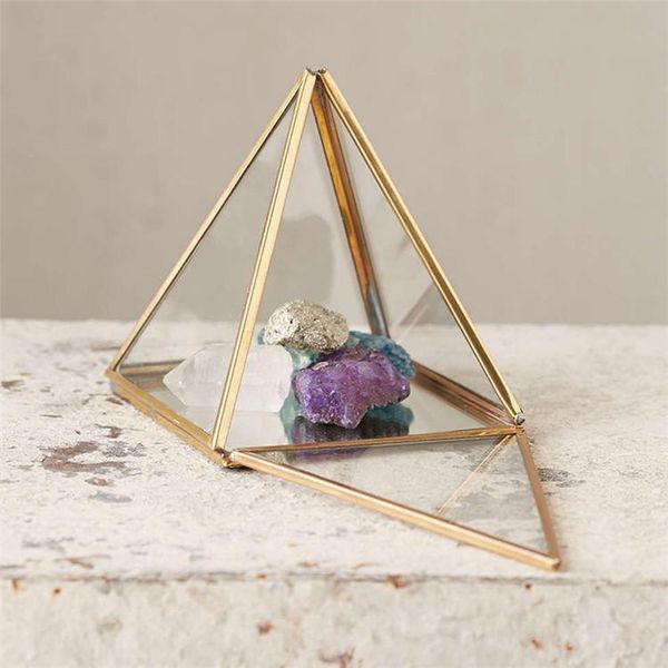 

vases pyramid shape glass geometric terrarium tableplant box planter flower pot succulent fern moss bonsai garden tools