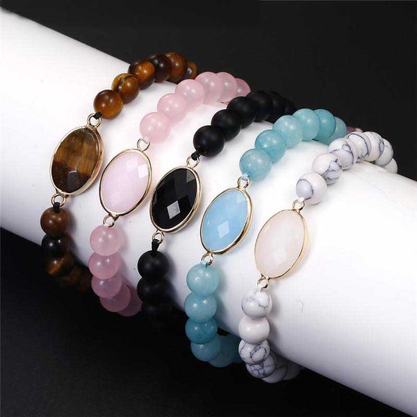 

summer love handmade 8mm natural stone friendship bracelets for women fashion beads charm bracelet jewelry drop 2021 beaded, strands, Black