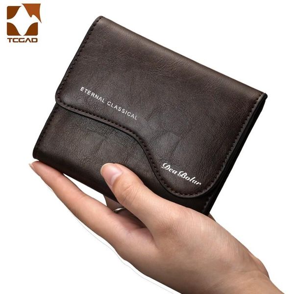 

wallets men thin purse hasp retro short wallet package multi-card holder small automatic carteira masculina, Red;black