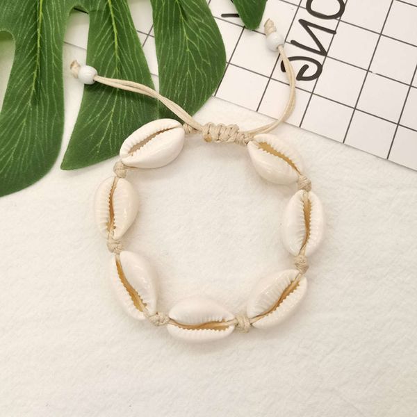 

hand catenary men's and women's shell bracelet natural woven adjustable hand jewelry, Black