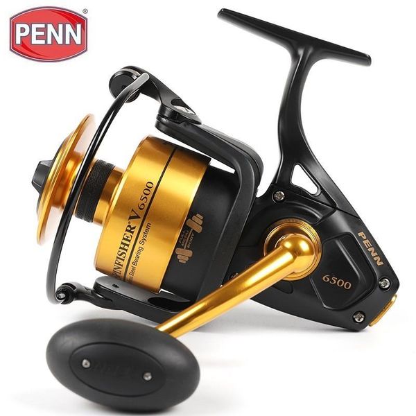 

original penn spinfisher v ssv 3500-10500 spinning fishing reel 5+1bb full metal body ht-100 saltwater boat max18kg baitcasting reels