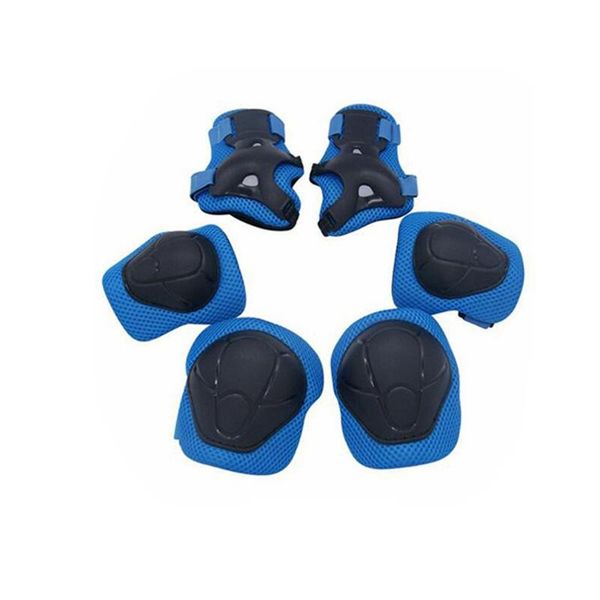 

thick wrist braces pads set adjustable skate roller knee support elbow guards protector 6pcs &, Black;gray