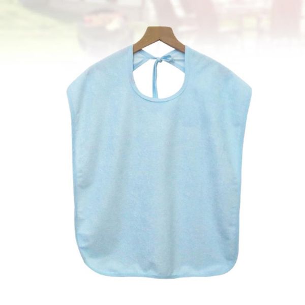

aprons 1pc bamboo fiber large waterproof and anti-fouling bib bibs apron washable saliva towel for adults (sky-blue)