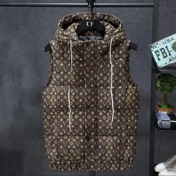 

2022 designer's new autumn winter men's down vests printed letters design loose casual hooded and thick sleeveless coat fashion wa, Black;white