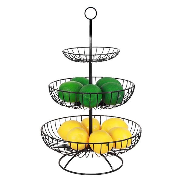 

dishes & plates three layers tray tableware display stand living room kitchen iron home decoration hollowed out fruit plate european style