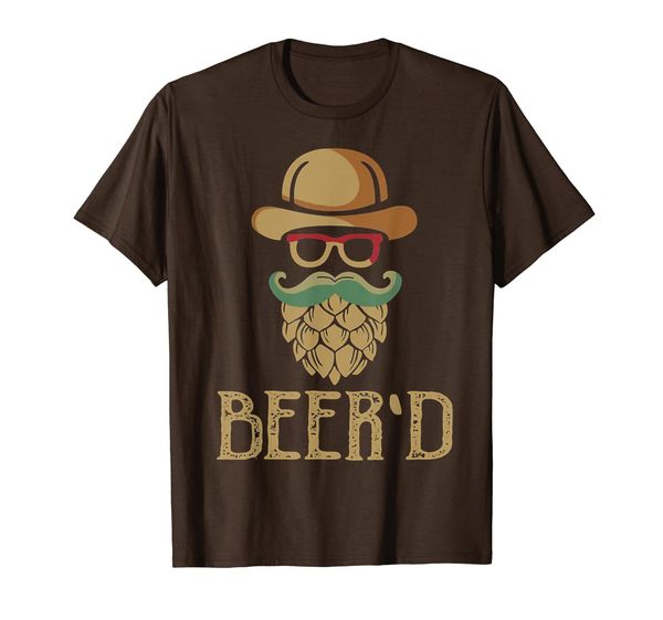 

beer'd t-shirt vintage beard for craft beer lovers, White;black