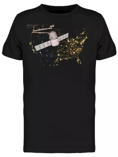 

Space Photo Over The Us Tee Men's -Image by Shutterstock, White;black
