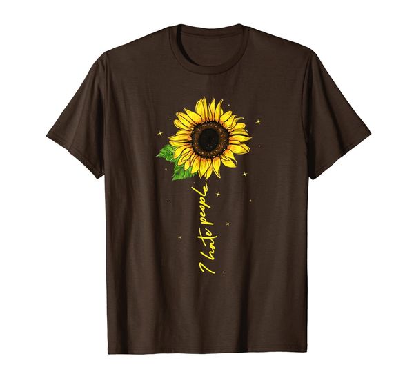 

i hate people sunflower t-shirt, White;black
