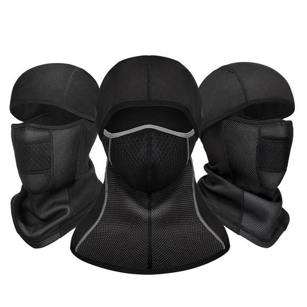 

cycling caps & masks winter warm face mask bicycle motorcycle hood wind-proof and cold protection care ski scarf, Black