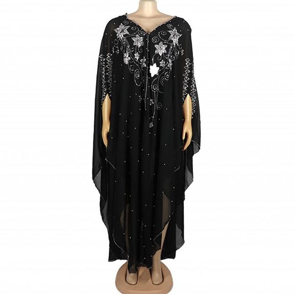 

elegant long maxi dress 2021 hijab muslim abayas lady capes women diamond flower african robe evening dresses for ethnic clothing, Red