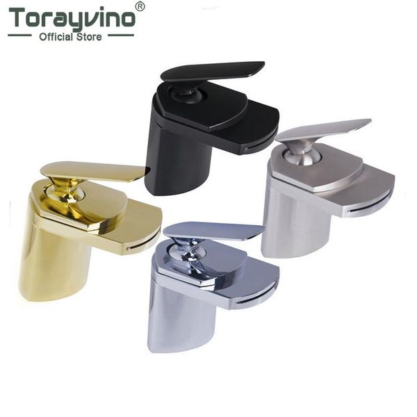 

bathroom sink faucets torayvino luxury faucet widespread waterfall spout deck mounted solid brass single handle mixer water tap