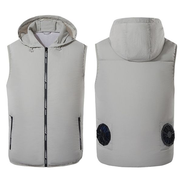 Abbigliamento estivo dotato di ventilatore Gilet di raffreddamento resistente ai raggi UV per uomo 5V Cappotto di aria condizionata alimentato tramite USB Raffreddamento estivo senza maniche 211104