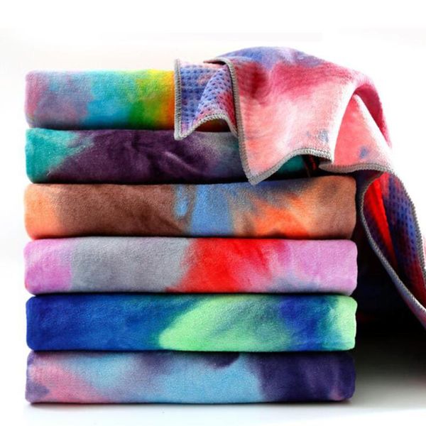 

yoga mat towel 183*63cm tie dye printed non slip fitness workout cover for pilates gym blankets dropship