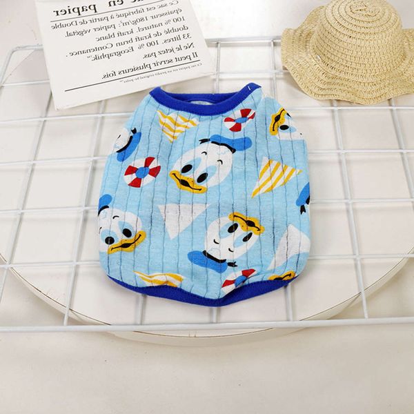 

pet spring summer tide cartoon cotton cat vest teddy fadou little dog clothes