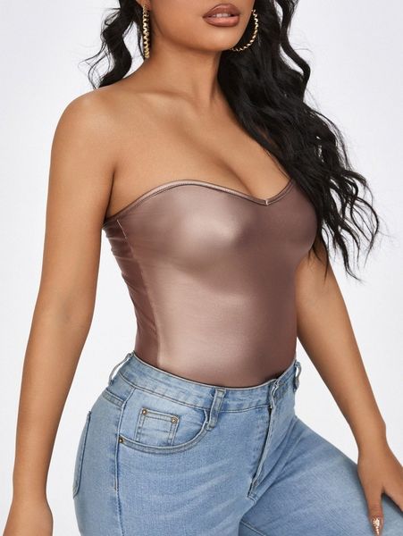 

pu leather crop tube 24mf#, White