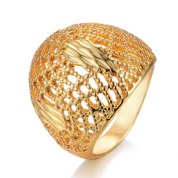 

cluster rings wando dubai ethiopian african gold color wedding ring for women arab bride jewelry gift, Golden;silver