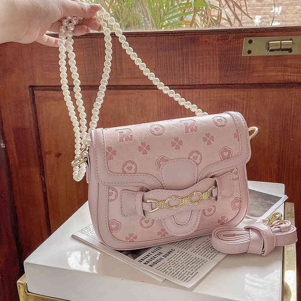 

luxury handbags piglet 2021 summer new single shoulder messenger saddle clover embossing texture small square bag women's fashion