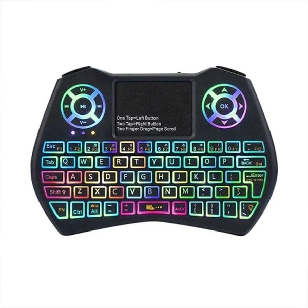 

keyboards 2.4ghz led rgb backlit wireless keyboard with touchpad mouse remote control for android tv box pc projector
