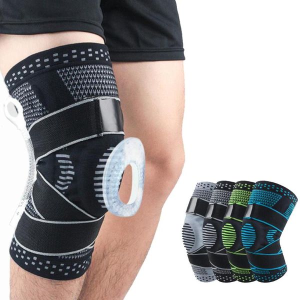 

elbow & knee pads sports support crossfit compression brace joints protector cycling volleyball football weight lifting gym kneepad, Black;gray