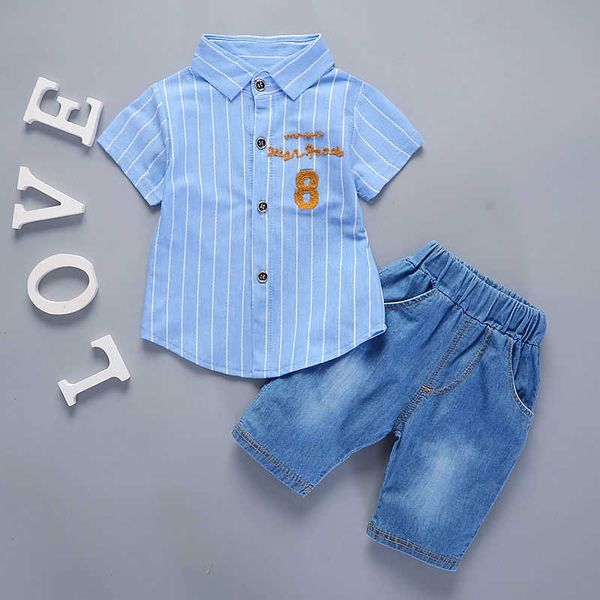 New Hot Summer Baby Boys Girls Clothes Infant Casual Abiti Camicia Shorts 2 Pz / set Gentleman Style Bambini Risvolto Bambini Tuta X0802