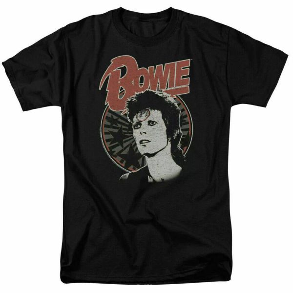 

david bowie space oddity t shirt licensed rock band merchandise black, White;black