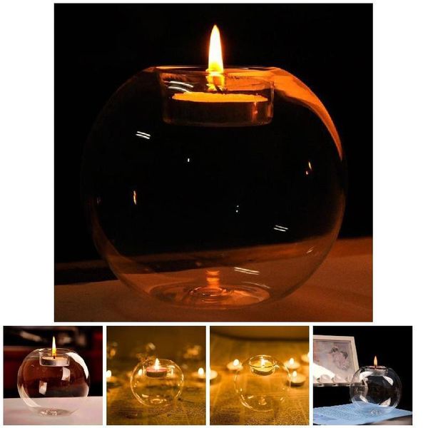 

candle holders 2021 round hollow crystal glass holder wedding candlestick home decor for living room bedroom