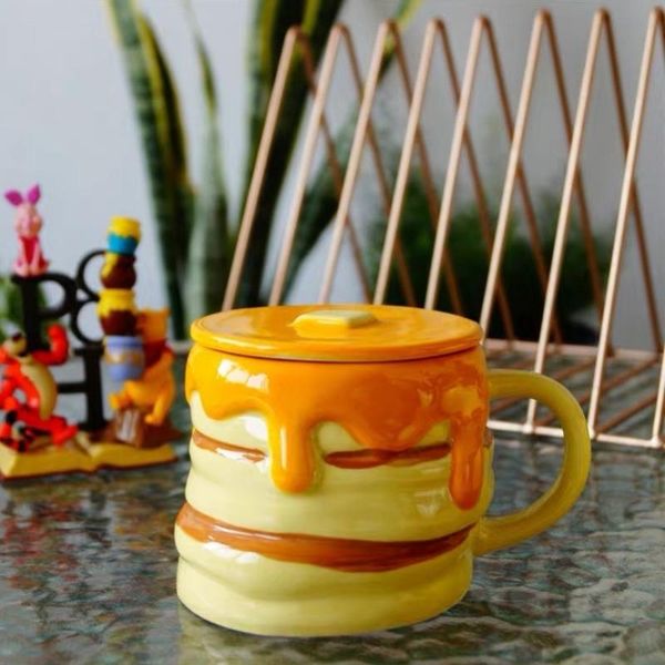 

mugs coffee mug with lid hand-painted boksbeugel ceramic cute bear irregular personality creative drinking gepersonaliseerde cup