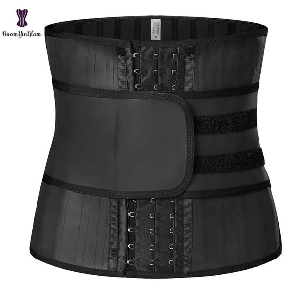 

women's shapers latex waist trainer 25 steel boned front hooks straps belts underbust corset sport girdle cincher shaping, Black;white