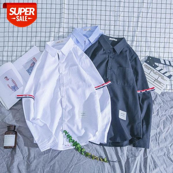 

shirt men's xiaoqing long sleeve student couple women's casual #jv8n, White;black